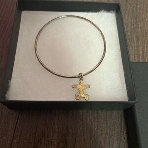 Gold Airplane Charm Bracelet